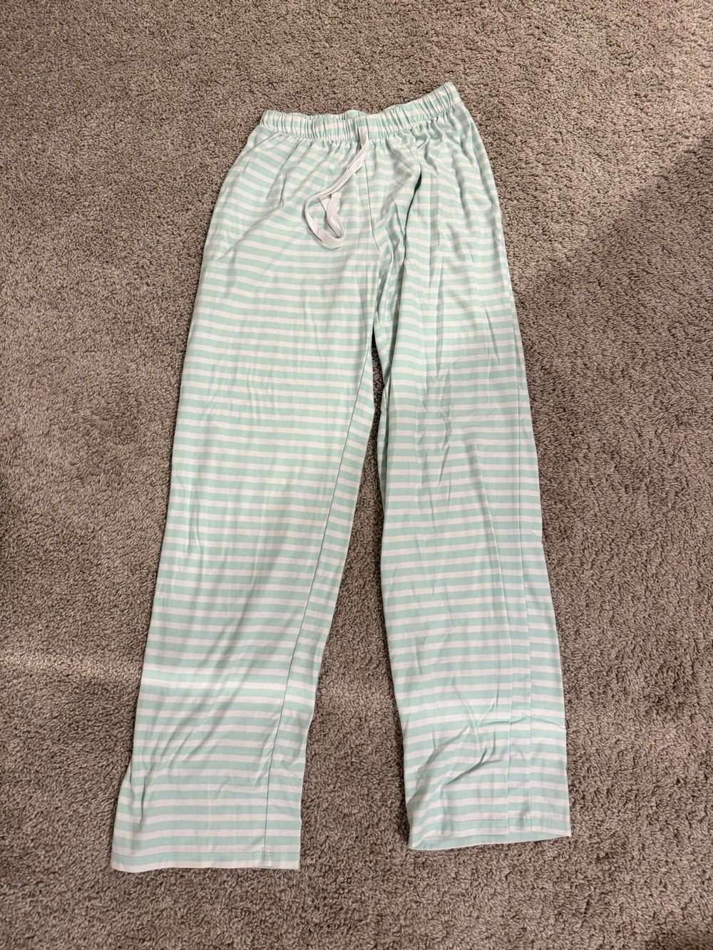 SO Mint Green and White Striped Pajama Pants